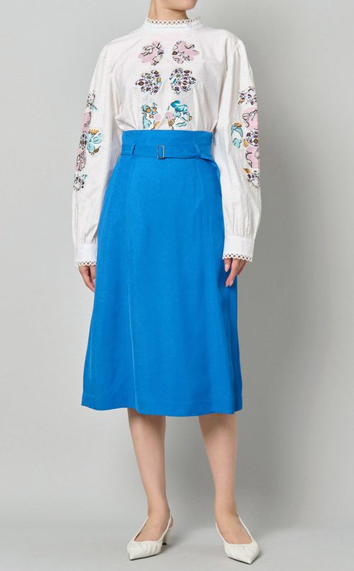 パッチワークレーススモックブラウス