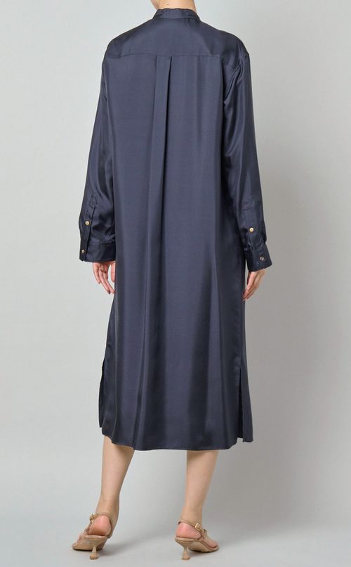 ツイルバンドカラーシャツワンピース