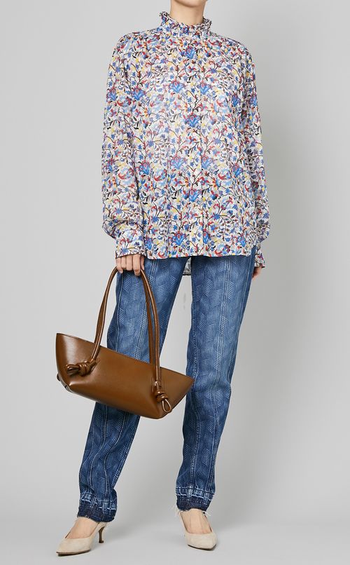 プリントストレートデニムパンツ