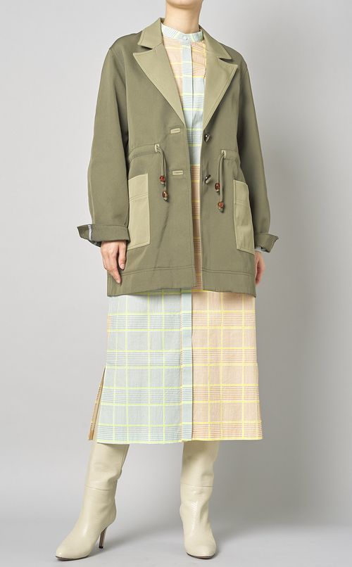 パネルチェックシャツワンピース