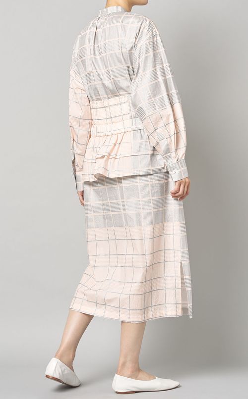 パネルチェックシャツワンピース