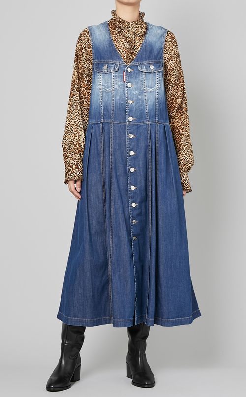 レオパードプリントリボンタイブラウス