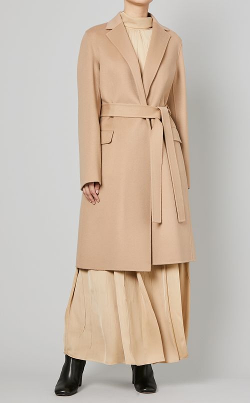 ウールカシミヤラップコート