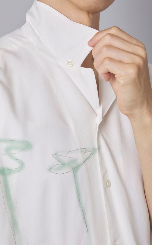 ショートスリーブプリントレーヨンシャツ