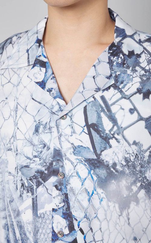 プリントオープンショートスリーブシャツ