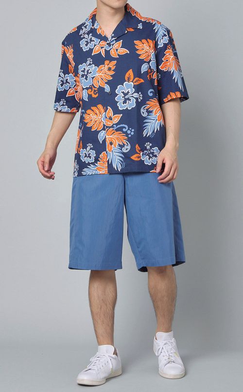 フラワープリントリゾートシャツ