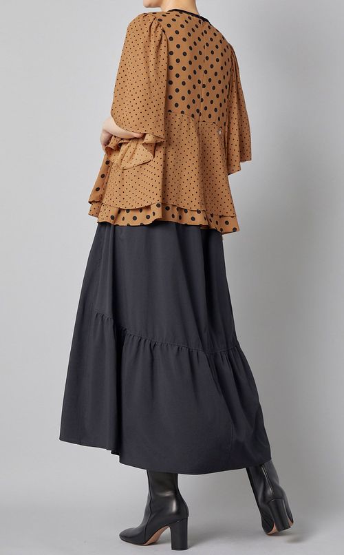 ミックスドットプリントブラウス