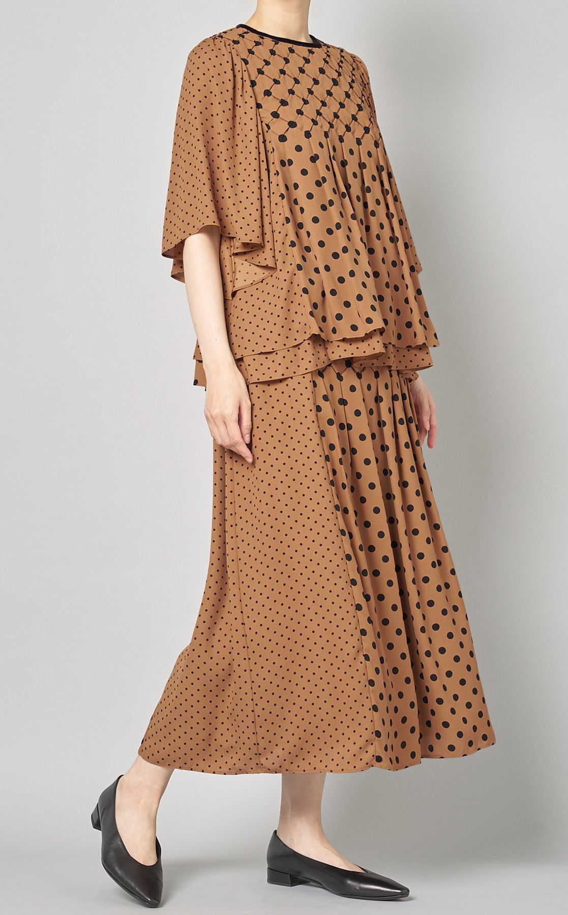 ミュベール　ドット　プリント　ブラウス　（新品） MUVEIL｜ミックスドットプリントブラウス
