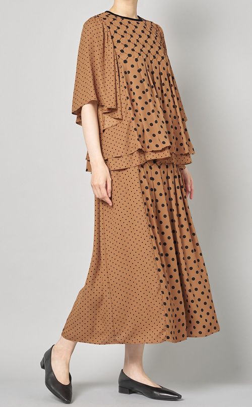 ミックスドットプリントブラウス