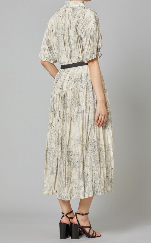 プリントプリーツワンピース