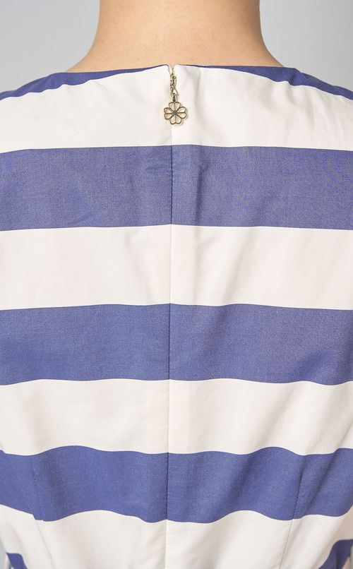 ワイドボーダーノースリーブワンピース