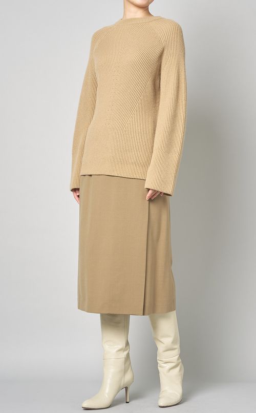 ウールカシミヤワイドスリーブニット