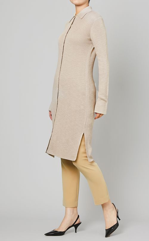 スラブリブニットロングカーディガン