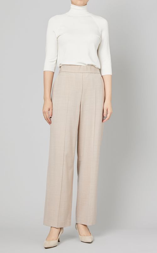 サキソニープルオンワイドパンツ