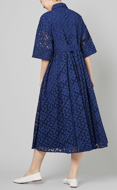 エンブロイダリーカットワークシャツドレス