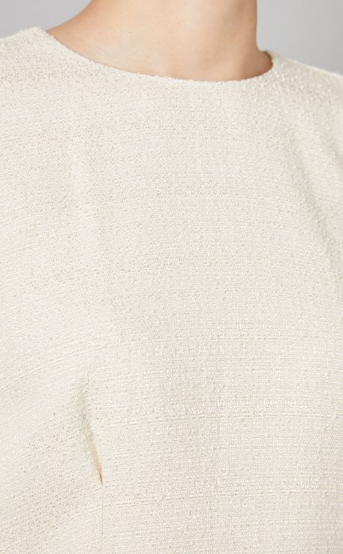 ツイードタックフレアスリーブブラウス