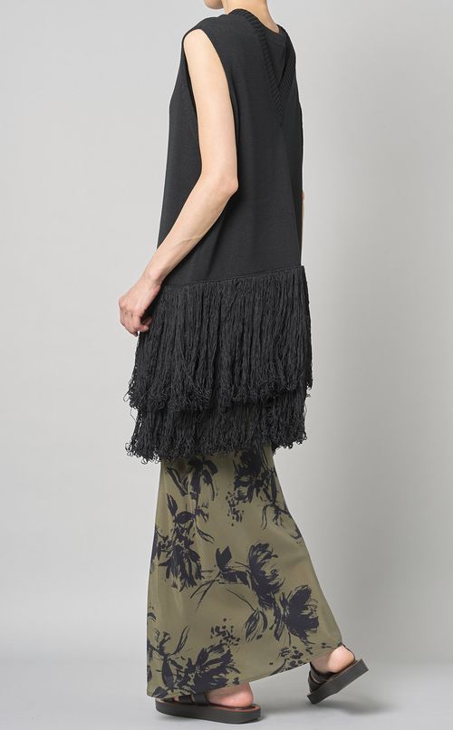 フリンジVネックニットベスト