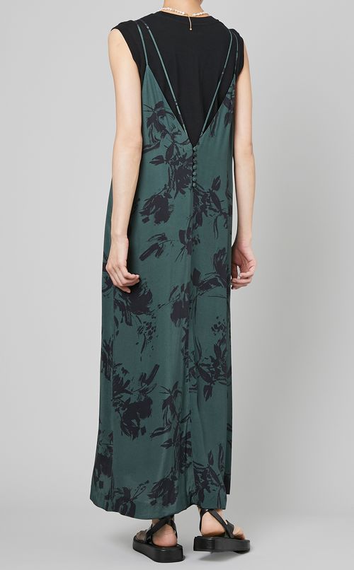 フラワープリントキャミソールワンピース