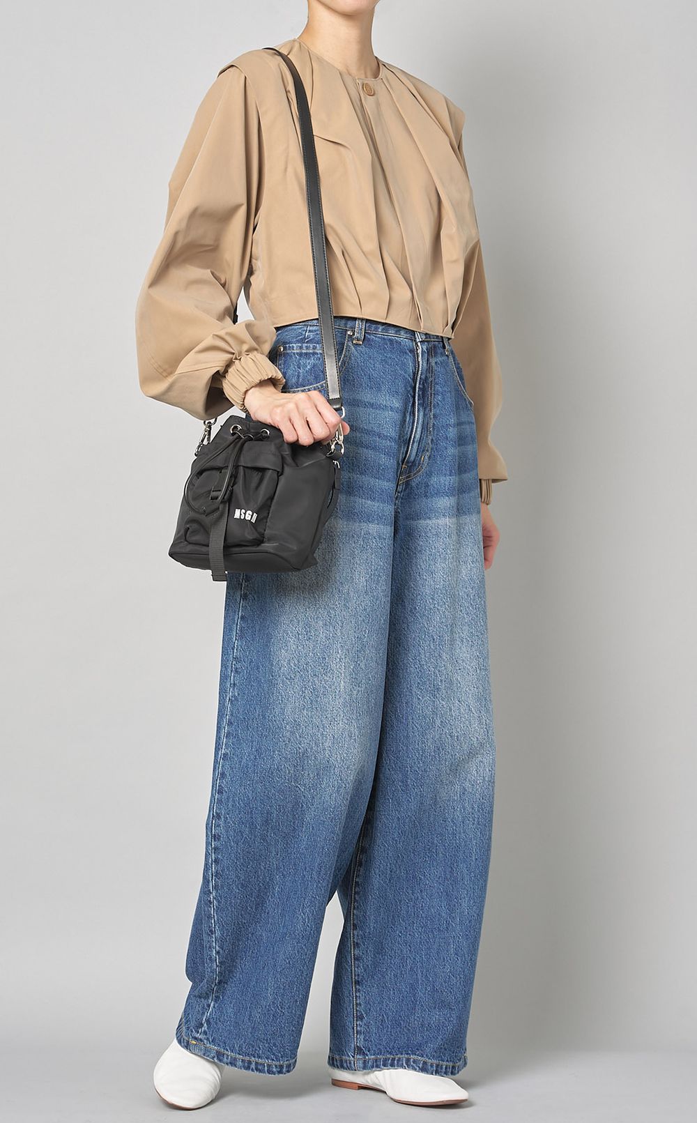 MSGM ロゴプリントドローストリングフーディ 【関税込】 MSGM|ナイ口ン2wayドローストリングバッグ