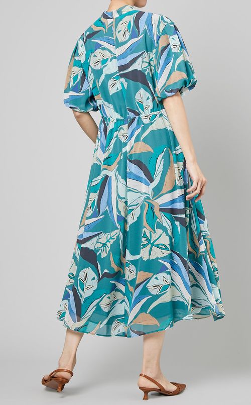 ハンドドローイングプリントワンピース