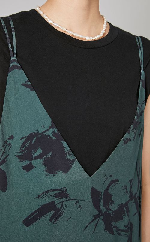 フラワープリントキャミソールワンピース