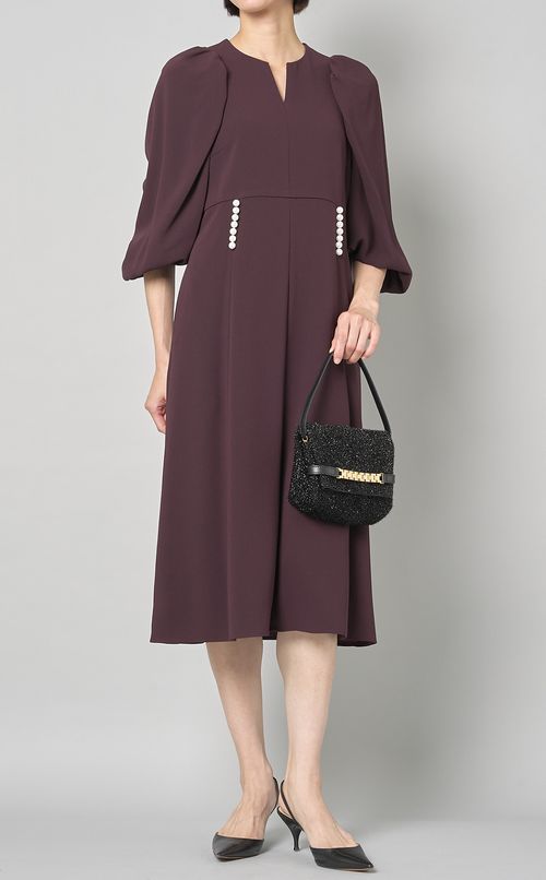 パール付バルーンスリーブワンピース