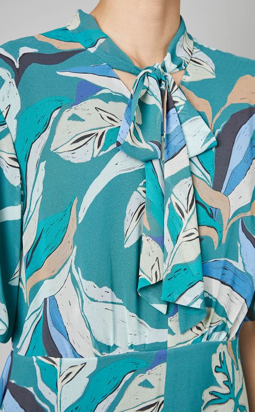 ハンドドローイングプリントワンピース