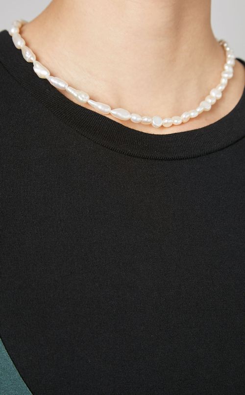 クラシックハーフ＆ハーフパールネックレス