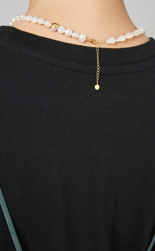 クラシックハーフ＆ハーフパールネックレス