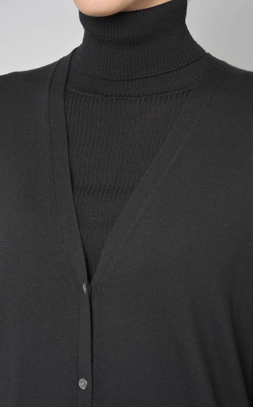 ウールハイゲージロングカーディガン