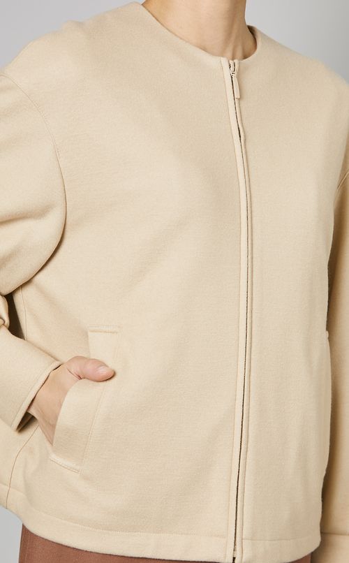 ウールジャージーギャザーブルゾン