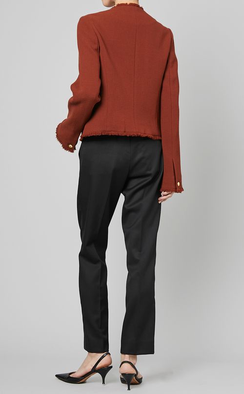 ノーカラーフリンジショートジャケット