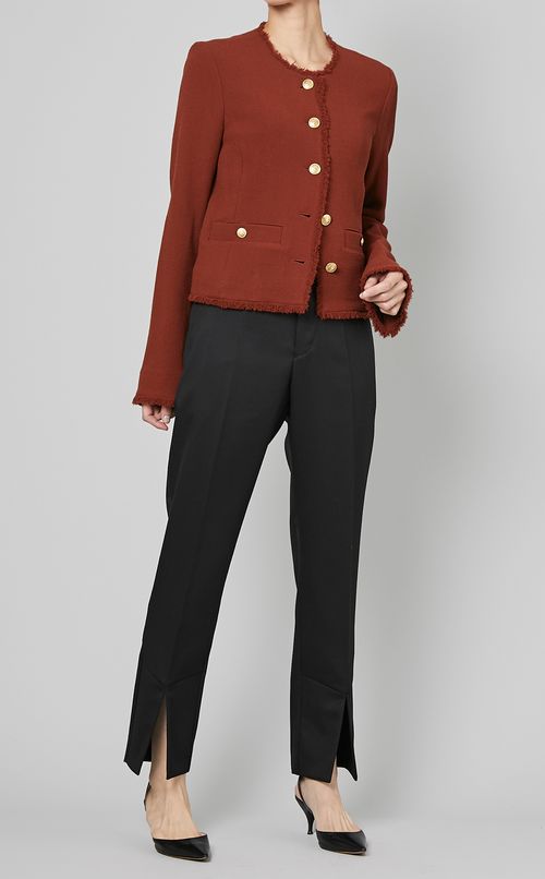 ノーカラーフリンジショートジャケット