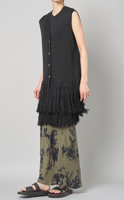 フリンジVネックニットベスト