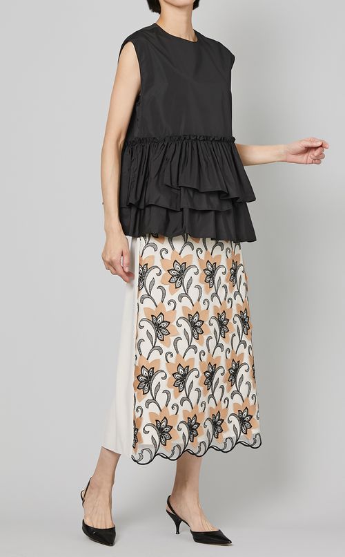 マットタフタティアードプルオーバー