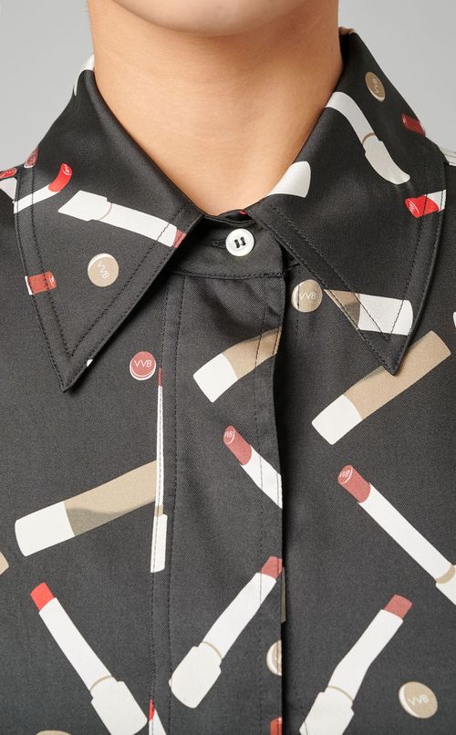 リップスティック柄プリーツワンピース