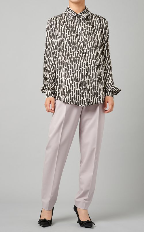 プリントロングスリーブブラウス