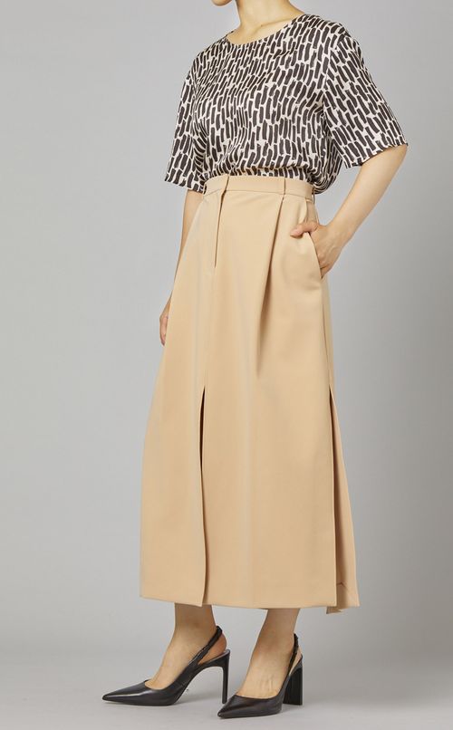 プリントショートスリーブブラウス