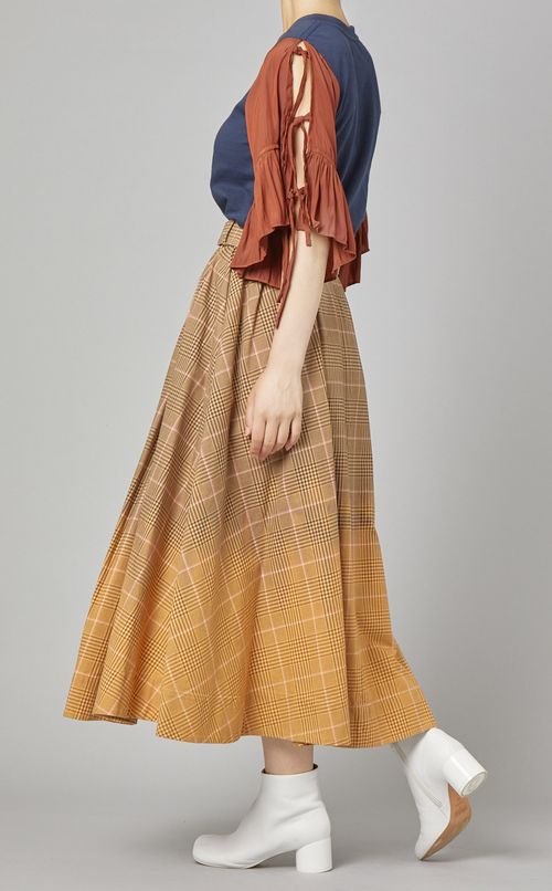 チェックギャザーミディアムスカート