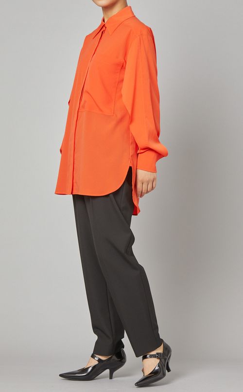 比翼デザインスリーブオーバーシャツ