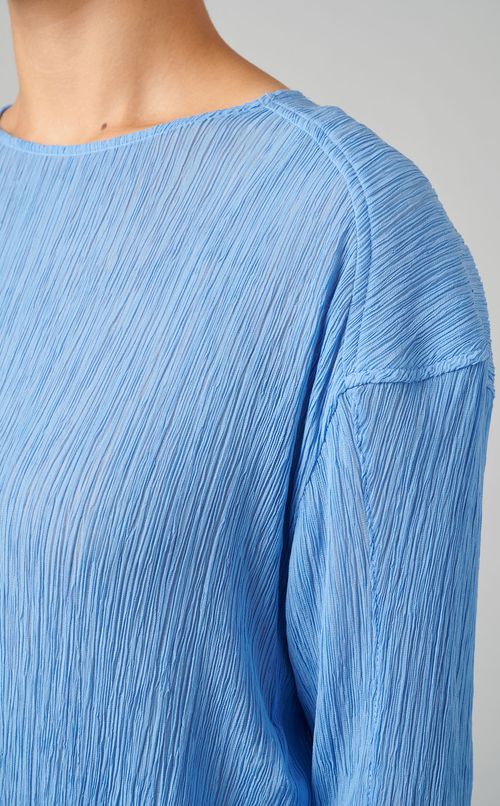 コットンシルククルーネックブラウス