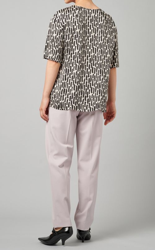 プリントショートスリーブブラウス