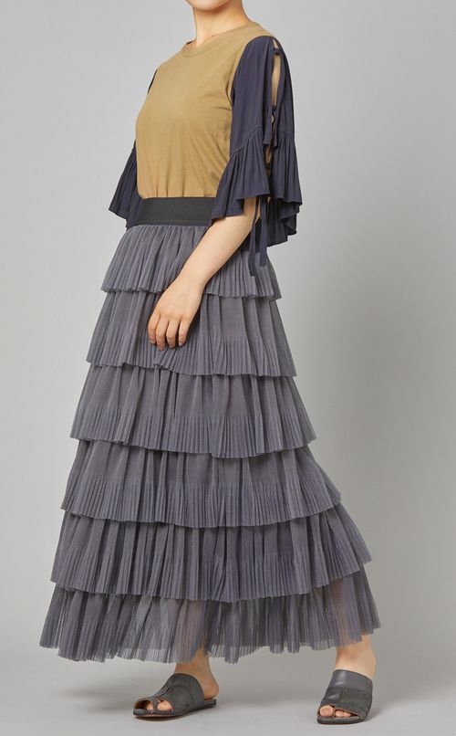 リボンチュールスリーブTシャツ