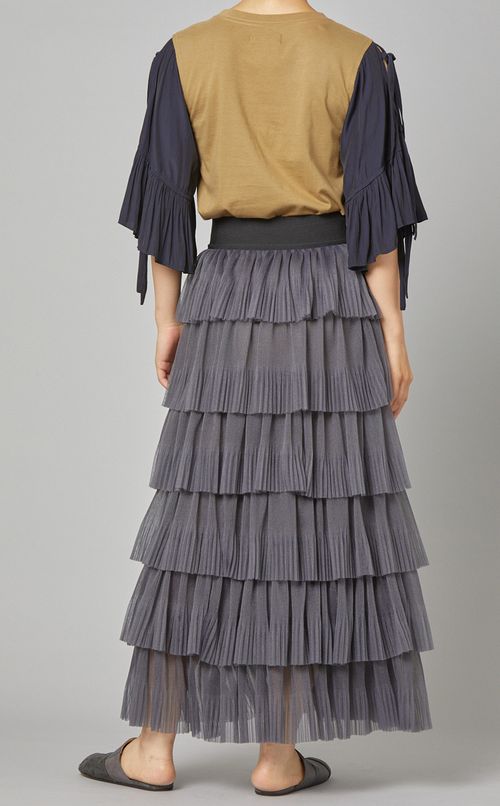 リボンチュールスリーブTシャツ