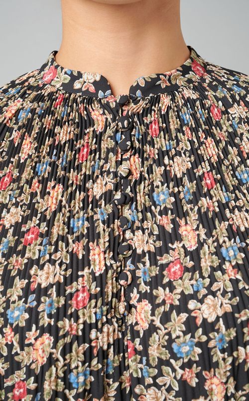 小花柄ギャザーブラウス