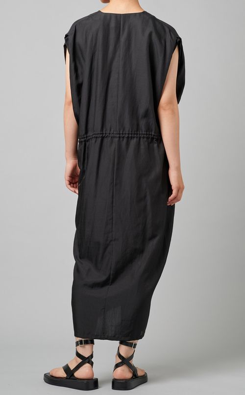 シルクコットンVネックワンピース