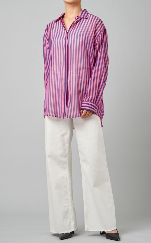 ストライプカラーシャツ