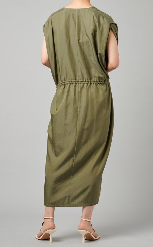 シルクコットンVネックワンピース