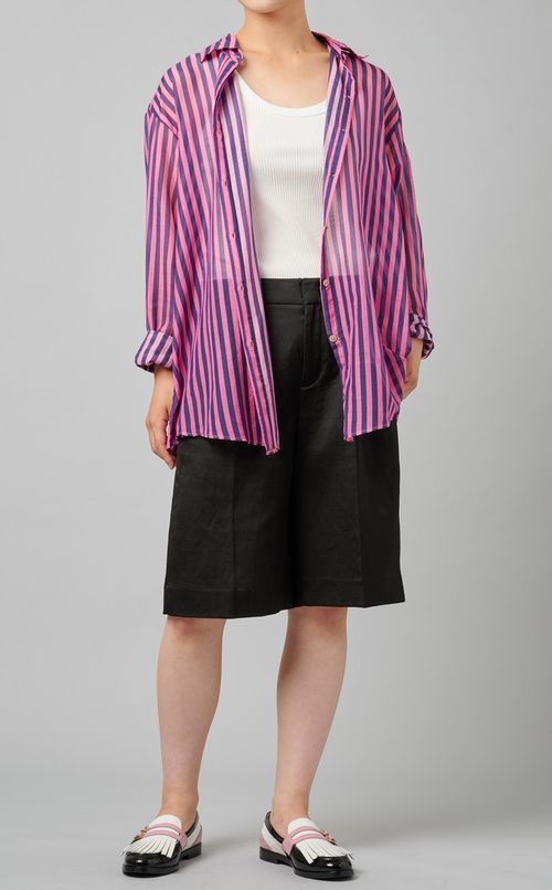 ストライプカラーシャツ