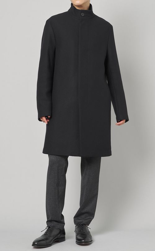 ウールナイロンスタンドカラーコート